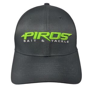 Piros Bait & Tackle Slideback Hat Black One Size Embroidered Fishing DYC